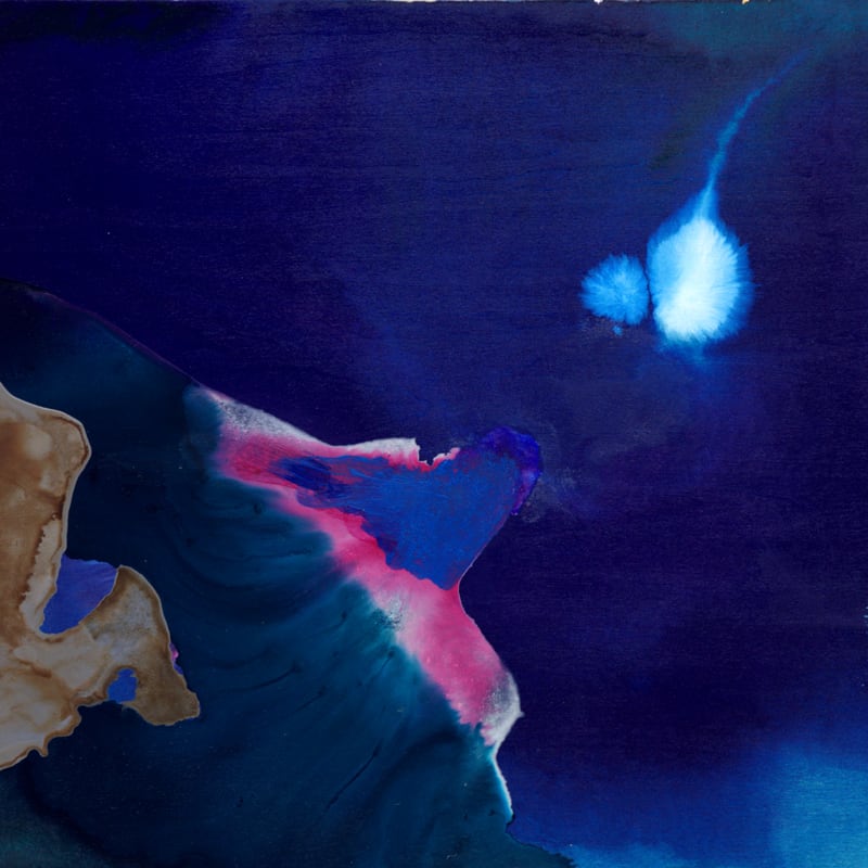 <span class="artinfo"><span class="arttitle">Cislunar</span>, 2018, Acrylic on Board, 12" x 16" x 1"</span>