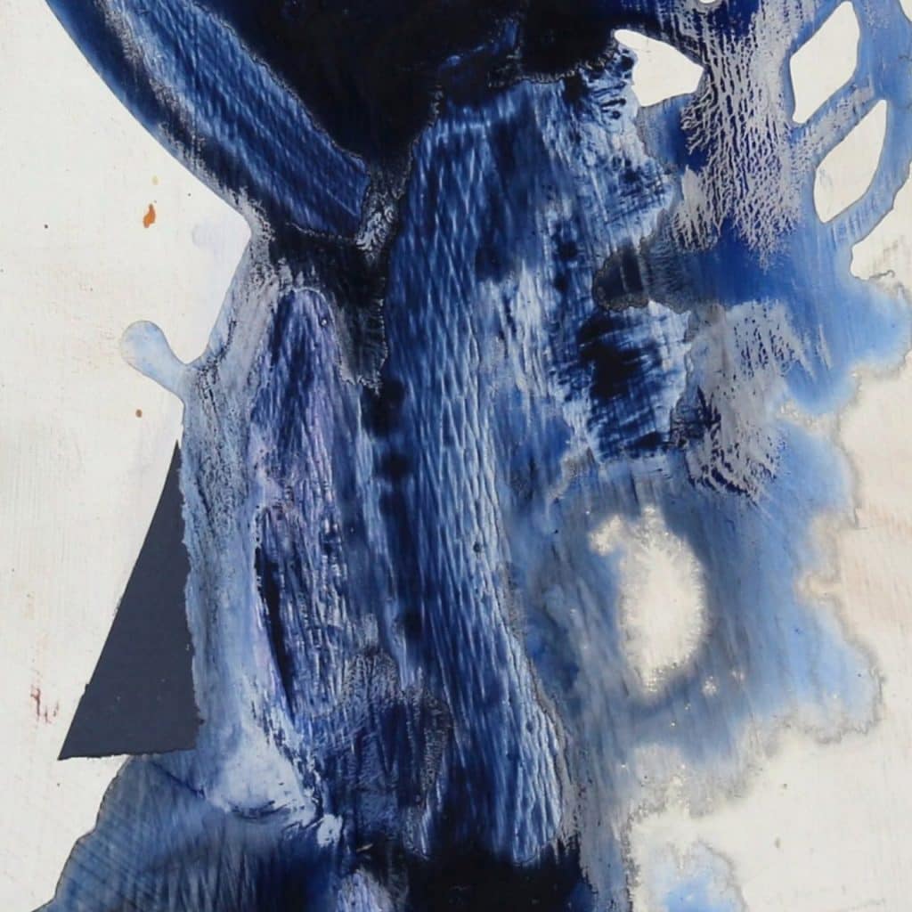 <span class="artinfo"><span class="arttitle">Into the Wind II</span>, 2013, Acrylic & collage on board, 14" x 7" <span class="artsold">sold</span></span>