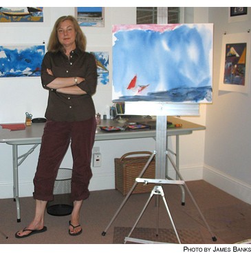 Jeannie Motherwell, who will open a show on Friday, is shown here in her studio.